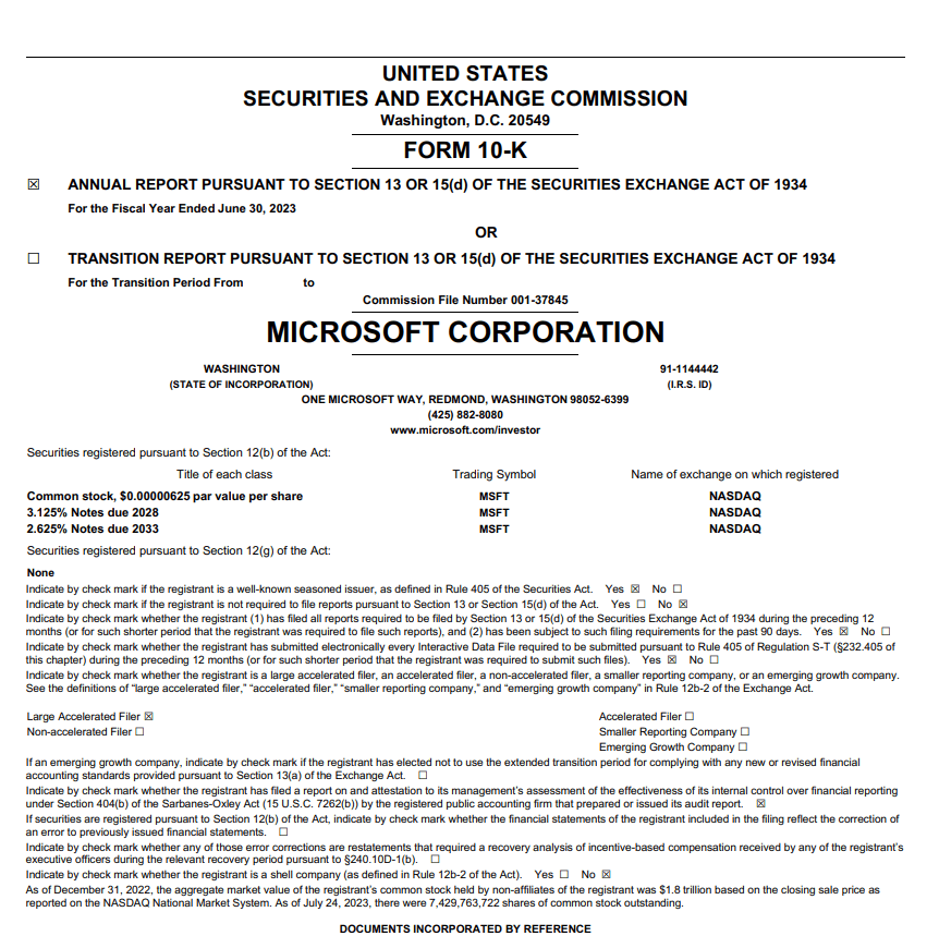 Financial Filing